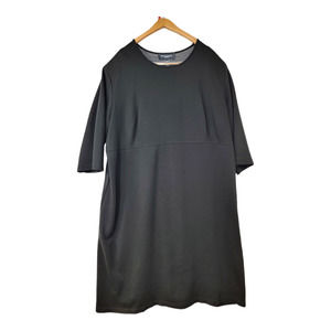 Meryl Diamond Woman 3X Petite Black Dress ¾ Sleeve